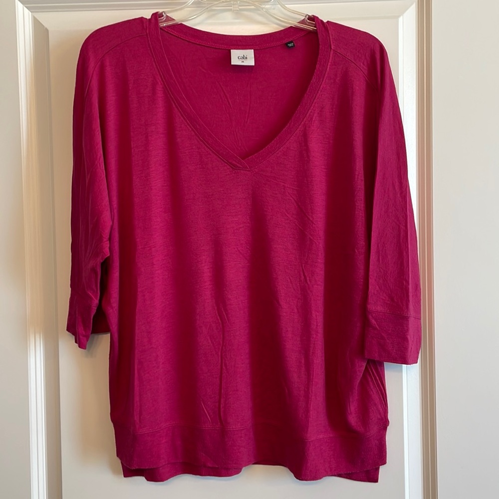 CAbi pink bat wing sleeve tee